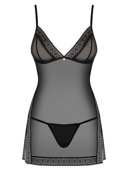 Zmysłowa Koszulka i Stringi - Obsessive 862-CHE-1 S/M zdjęcie 3