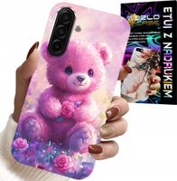 ETUI DO SAMSUNG GALAXY A17 5G - SŁODKI MIŚ NA RÓŻOWYM TLE, CASE + SZKŁO