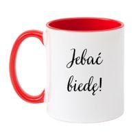 KUBEK "JEBAĆ BIEDĘ!" Wzór - Klasyczny Biało-Czerwony 330 ml