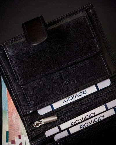 portfel męski ze skóry naturalnej wyposażony w system rfid - rovicky na Arena.pl