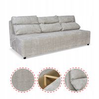 Kanapa sofa KIMO funkcja spania pojemnik  Ramona j. szary welur