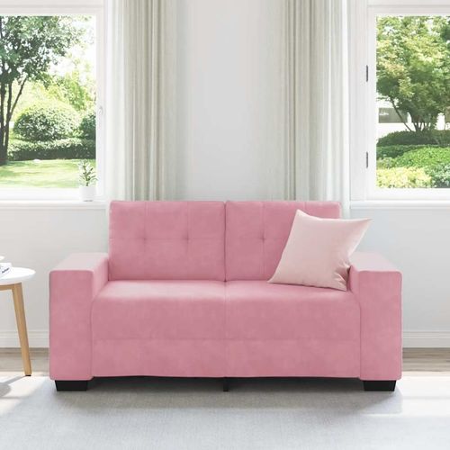 Sofa dwuosobowa, różowa, 120 cm, aksamit na Arena.pl