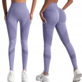 LEGGINSY DAMSKIE Z WYSOKIM STANEM SPORTOWE GETRY LEGINSY FITNESS PUSH