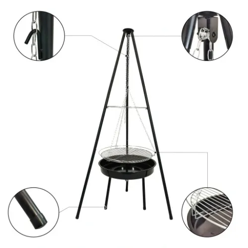 ZESTAW PALENISKO OGRODOWE 2w1 GRILL WĘGLOWY RUSZT + 6x MATA TEFLON BBQ 1000 na Arena.pl