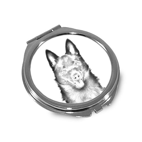 Schipperke - kieszonkowe lusterko z wizerunkiem psa. na Arena.pl