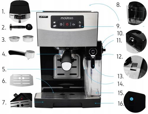 Ekspres do kawy Ciśnieniowy Automatyczny Yoer INOX 20bar + Spieniacz Mleka na Arena.pl