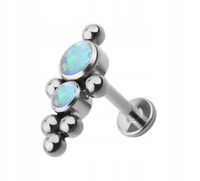 Tytanowy labret ozdobny jasno niebieski opal 1,2/6