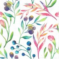 Serwetki papierowe kolorowe liście jagody, 20 szt.