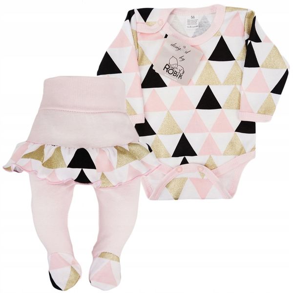 Komplet body półśpiochy z falbanką r.86 trójkąty zdjęcie 1