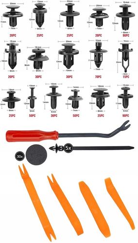 KLIPSY KOŁKI DO AUTA TAPICERKI ZESTAW 680 SPINEK SAMOCHODOWYCH ORGANIZER na Arena.pl