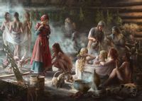 Łaźnia wikińska - plakat premium 91,5x61 cm