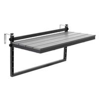 Stół balkonowy, składany 80x37 cm zawieszany na balustradę, czarny