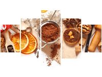 75CM 120 OBRAZ 5 ELEM DOMOWE CIASTECZKA ŚCIENNY DRUK