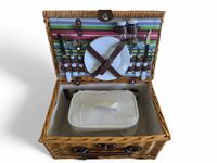 ELEGANCKI KOSZ PIKNIKOWY 2os komplet NACZYŃ TERMOTORBA na prezent ŚWIĘTA