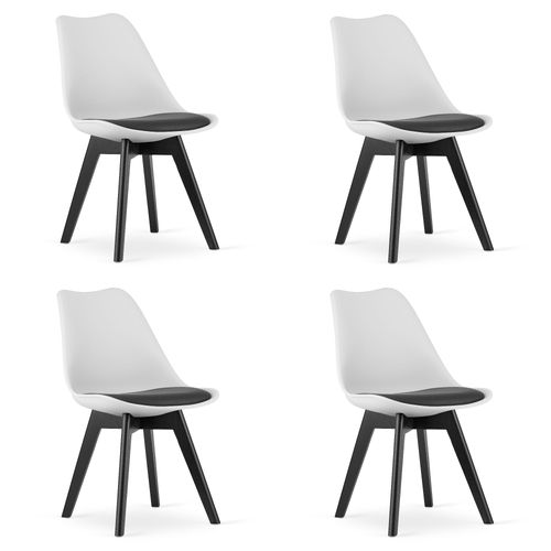 Krzesło MARK biało czarne / nogi czarne x 4 na Arena.pl