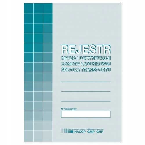 Rejestr mycia i dezynfekcji komory ładunkowej Michalczyk i Prokop 16 kartek na Arena.pl