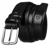 skórzany, szeroki pasek męski z klasyczną klamrą - peterson 125