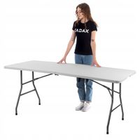 STÓŁ OGRODOWY SKŁADANY CATERINGOWY BANKIETOWY ROZKŁADANY 180 x 73cm WALIZKA