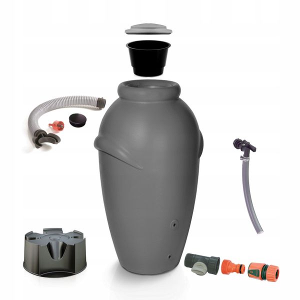 Zbiornik AQUACAN 360 l + przyłącza, podstawa | Grafit, Pojemność: 360 l, Wymiary 72x80x120 cm, Kolor Grafit, Waterform, Prosperplast zdjęcie 1