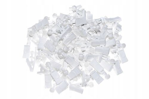 Żabki białe ruchome z rolką na środku do szyny sufitowej 100 szt do firan na Arena.pl