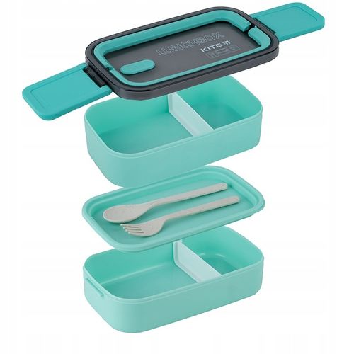 LUNCHBOX ŚNIADANIÓWKA ZE STUCĆAMI WKŁADY 2 KOMORY 1400ml BIAŁY KITE na Arena.pl