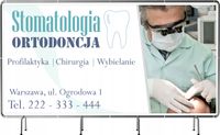 BANER REKLAMOWY 130x80 cm plandeka duży wybór STOMATOLOGIA twój napis dane