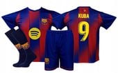 LEWANDOWSKI lub NADRUK BARCELONA strój koszulka spodenki + getry roz.