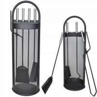 Przybory Kominkowe Akcesoria do Kominka Stojak Zestaw 5w1 Metalowy do Pieca