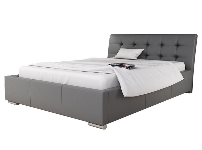 ŁÓŻKO SYPIALNIANE 180x200 Z STELAŻEM I POJEMNIKIEM ŁÓŻKO TAPICEROWANE zdjęcie 2