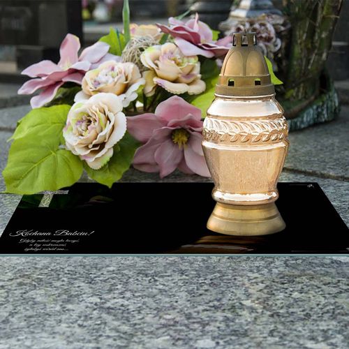 SZKLANA PODSTAWKA POD ZNICZE 60x20cm 560c Babciu na Arena.pl