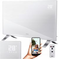 Grzejnik elektryczny szklany EVI aż 2400W energooszczędny LED +WiFi PREMIUM