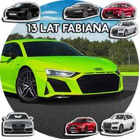 OPŁATEK NA TORT 30CM - SAMOCHODY AUTA AUDI + IMIĘ + GRATIS! 24CM 26CM