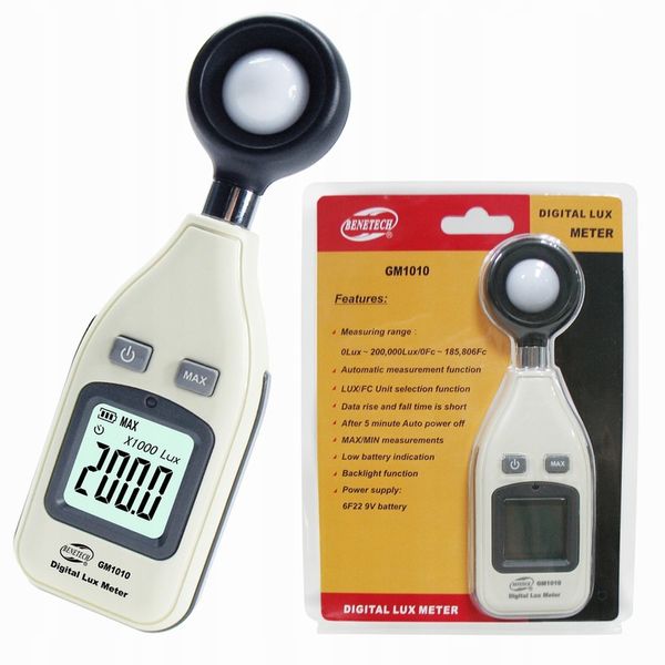 LUKSOMIERZ LUXOMETR MIERNIK NATĘŻENIA ŚWIATŁA OŚWIETLENIA ŚWIATŁOMIERZ LCD zdjęcie 11