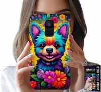 ETUI DO SAMSUNG A6 2018 - KWIACISTE WZORY PIESEK PIES JORK PLECKI