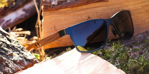 OKULARY PRZECIWSŁONECZNE męskie POLARYZACYJNE drewniane NERDY UV400 + na Arena.pl