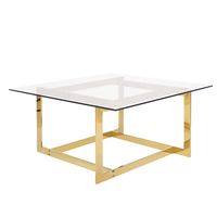 Stolik kawowy szklany złoty CRYSTAL