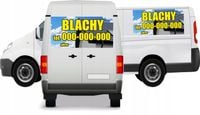 Reklama Naklejka na samochód BLACHY TEL ADRES