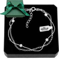 Bransoletka srebrna 925 podwójna kulki regulowana idealny upominek dla