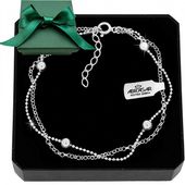 Bransoletka srebrna 925 podwójna kulki regulowana idealny upominek dla