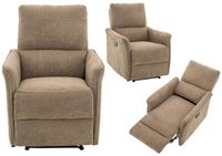 Fotel wypoczynkowy Timo brązowy szenil podnóżek rozkładany relaks