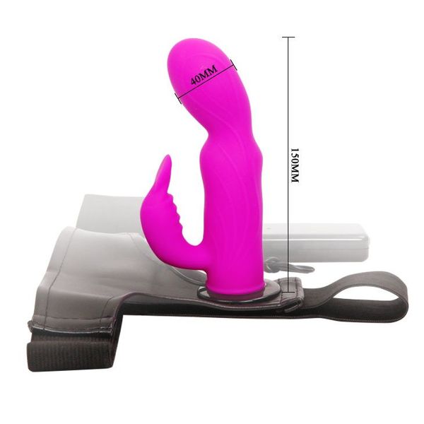 Damski Silikonowy Strap On Z Wibracją I Stymulatorem Łechtaczki - Ultra Harness zdjęcie 6