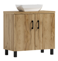 Szafka łazienkowa ROCO 80 dąb craft złoty z umywalką Lara (W1)