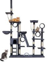 17037 Drapak dla kota 255 cm siwy plac zabaw hamak domek