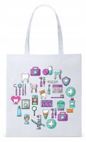 Dla Dentysty Stomatologa Torba Eco Biała Shopper Z Nadrukiem Ze Zdjęciem