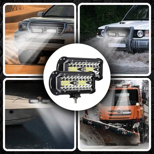 ZESTAW LAMPA ROBOCZA HALOGEN SAMOCHODOWY QUAD 2x 120W MOCNY LED CREE IP68 na Arena.pl