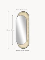 Owalne lustro ścienne z plecionką wiedeńską Westwing Esma 51x143 cm