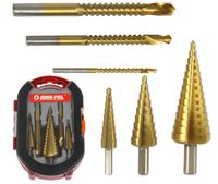 ZESTAW WIERTEŁ 3xStopniowe (4-12; 4-20;4-30) + 3xFrezujące (3;6;8mm)