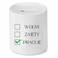 Dla Pracownika Skarbonka Wolny Zajęty Pracuje Z Nadrukiem Ze Zdjęciem