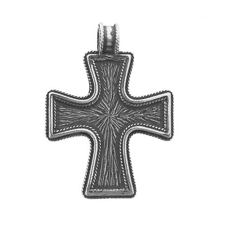 DUŻY SREBRNY KRZYŻ Z ZDOBIENIEM SREBRO PRÓBY 925 na Arena.pl