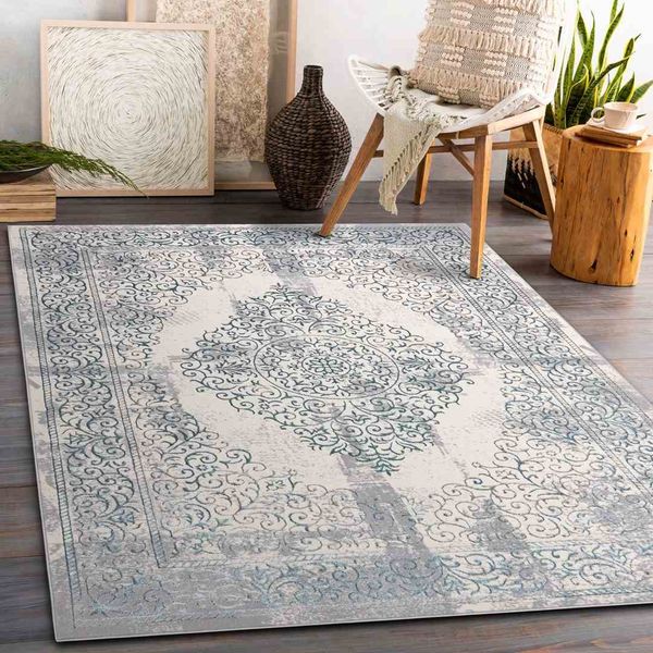 RUG/LU/IONA/ROSETTE/BLUE+CREAM/120x170 zdjęcie 5